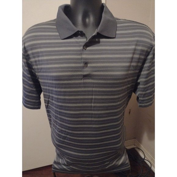 Nike Other - Nike Fit Dry Tiger Woods Collection Short Sleeve Polo Shirt Large L Gray Striped